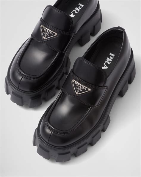 black and white prada loafers|prada chunky loafer.